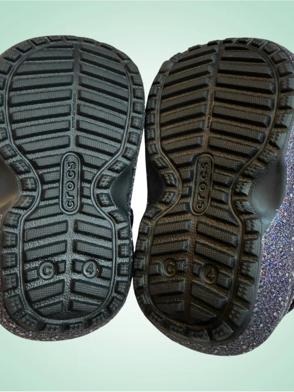 Crocs Kids Purple Iridescent Glitter Clog 4C NWOT